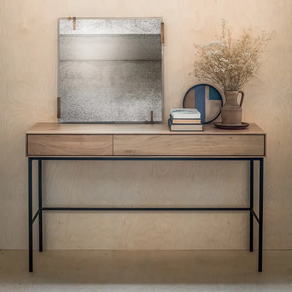 Ethnicraft Desks*Whitebird desk 77x127 cm, Oak 2 doors Beige