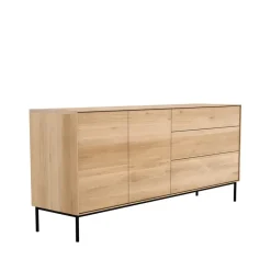 Ethnicraft Dressers & Sideboards*Whitebird sideboard, Oak-Metal 2 doors 3 drawers Beige