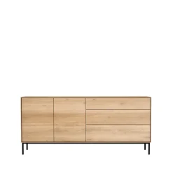 Ethnicraft Dressers & Sideboards*Whitebird sideboard, Oak-Metal 2 doors 3 drawers Beige