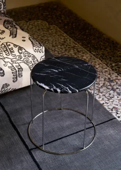 &Tradition Dining Tables*Wire Stool VP11 tabletop Ø38 cm, Marble Nero Marquina Black