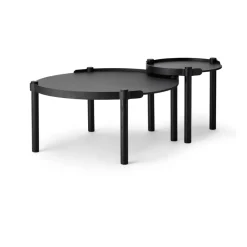 Cooee Design Coffee Tables*Woody table Ø80 cm, stained oak Black