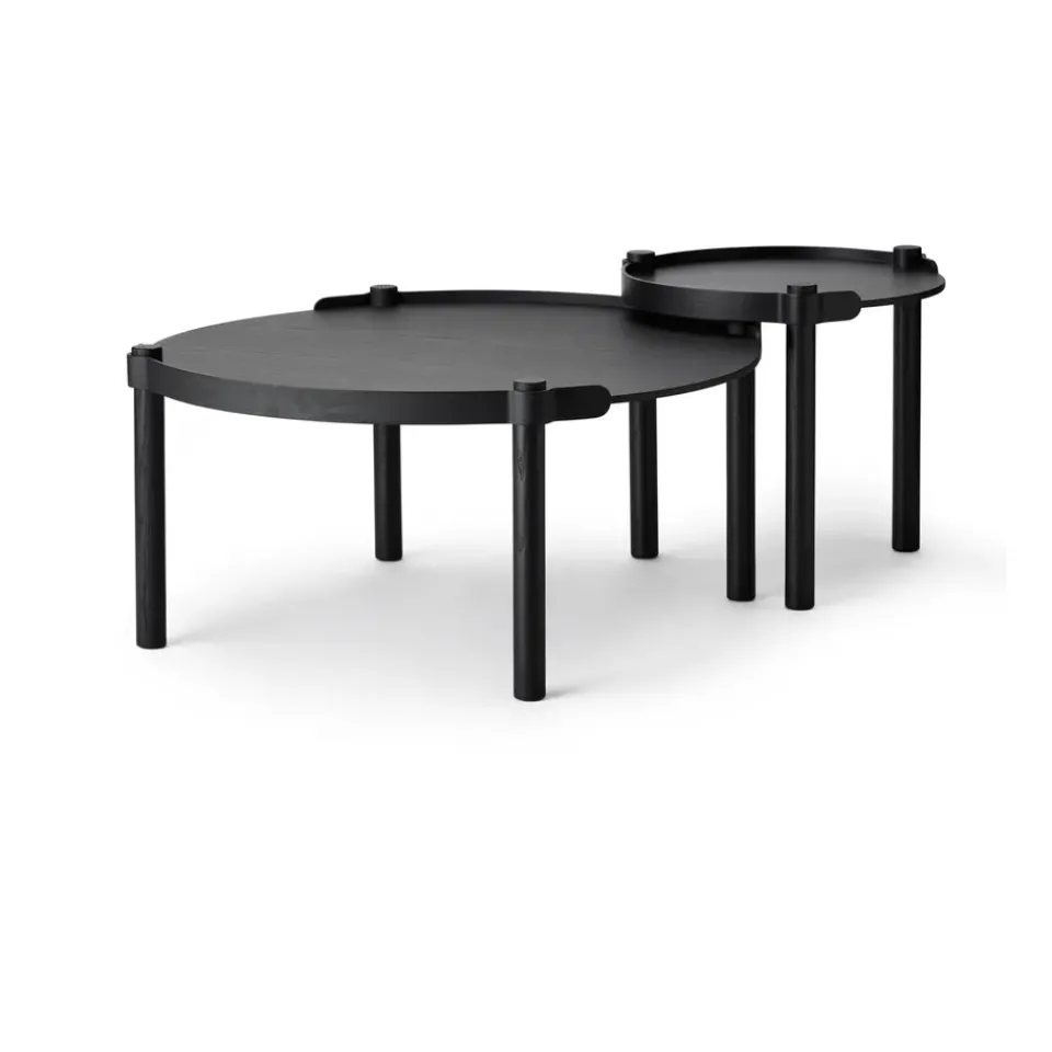 Cooee Design Coffee Tables*Woody table Ø80 cm, stained oak Black