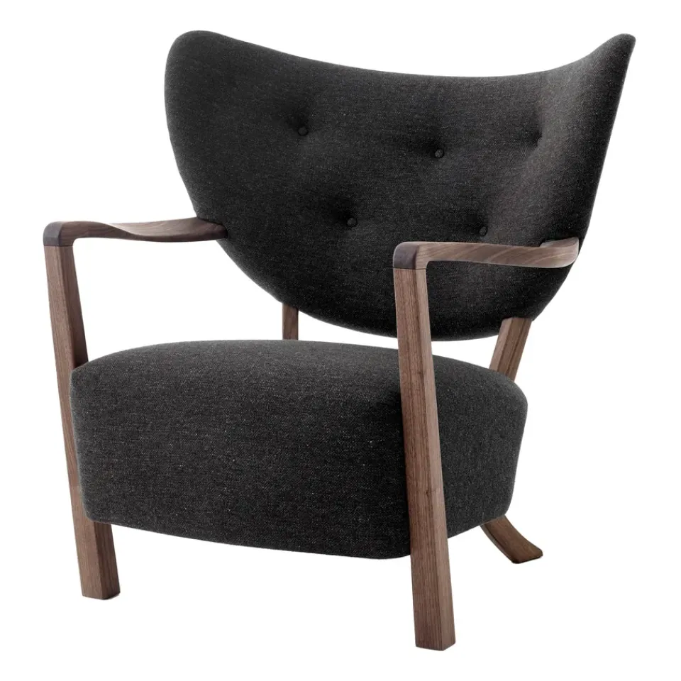 &Tradition Armchairs & Footstools*Wulff Lounge Chair ATD2 armchair, Oiled walnut-Hallingdal Black