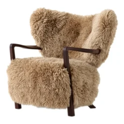 &Tradition Armchairs & Footstools*Wulff Lounge Chair ATD2 armchair, Oiled walnut-Sheepskin honey WhiteBrown