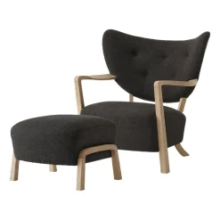 &Tradition Armchairs & Footstools*Wulff Lounge Chair ATD2 armchair incl. pouffe ATD3, Oiled oak-Hallingdal 376 Black