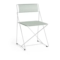 HAY Balcony Furniture*X-Line Indoor Outdoor chair, Pale linden-hot galvanised Grey