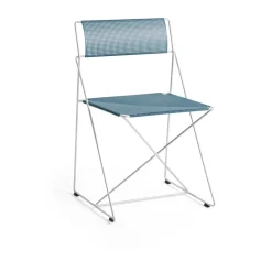 HAY Balcony Furniture*X-Line Indoor Outdoor chair, Powder -hot galvanised Blue