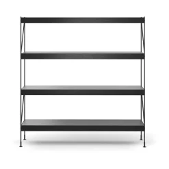 Audo Copenhagen Shelves & Shelving Systems*Zet shelving system, Oak stained, 1x4, steel base Black