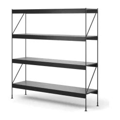Audo Copenhagen Shelves & Shelving Systems*Zet shelving system, Oak stained, 1x4, steel base Black